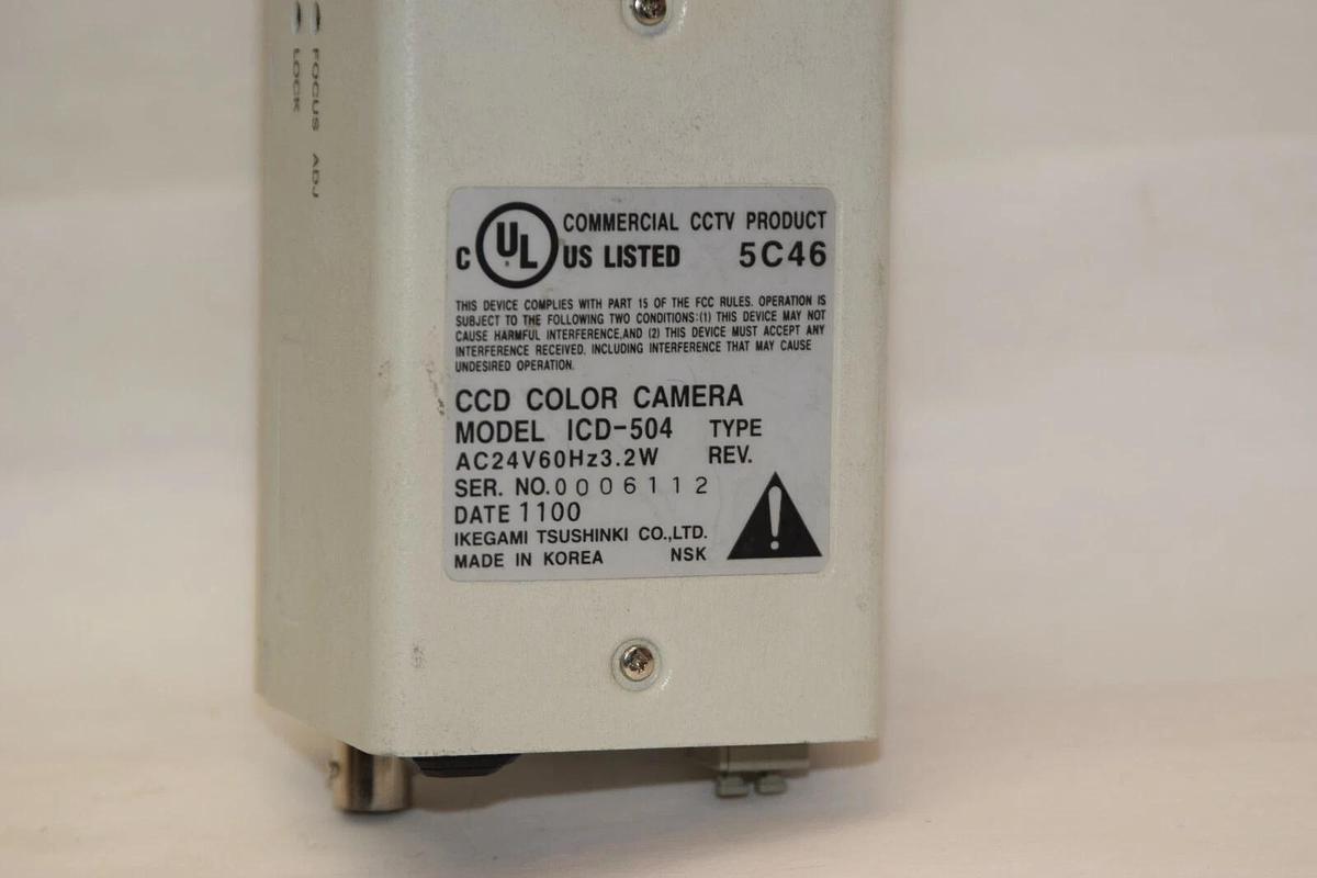Used IKEGAMI ICD-504 24V 3.2W CCD Camera W/ Computar Megapixel 4.5-13.2mm 1:1.8 Lens