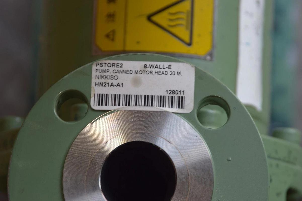 Used Nikkiso Non-Seal Pump Canned Motor HN21A-A1 HN21AA1 Head: 20m .8kw 440v 50 L/min