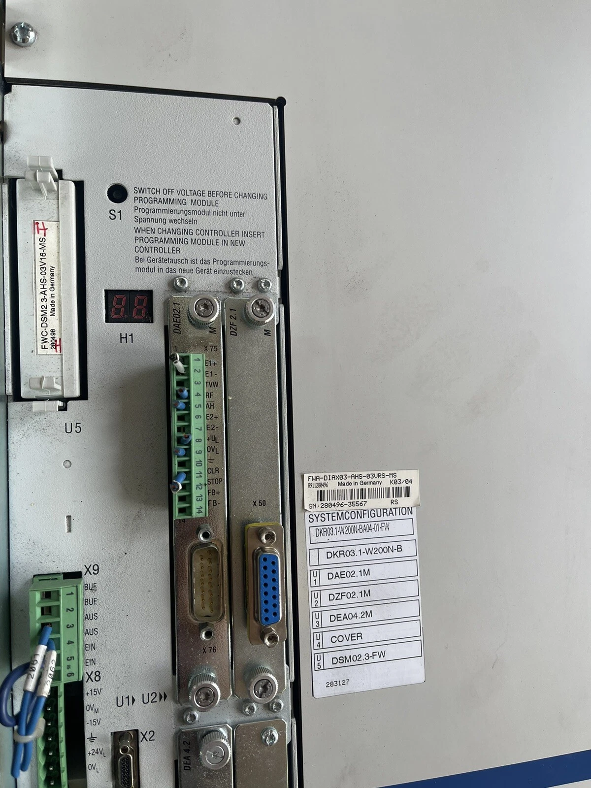 Used Indramat Digital A.C. Servo drive DKR03, DKR03.1-W200N-B FWA-DIAX03-AHS-03VRS-MS