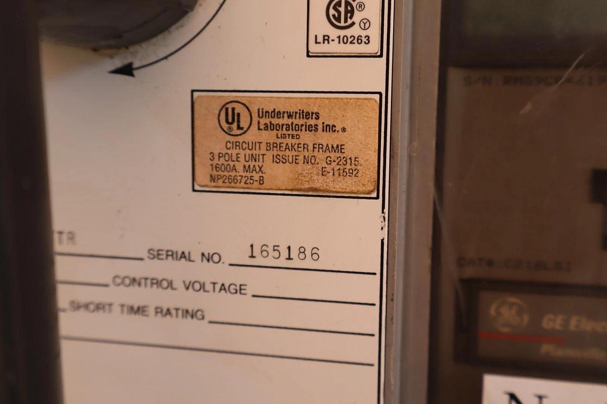 Used GE Power Break Disconnect 1600 Amp 1600A TP1616TTR Plug TR16B1600 C216LSI