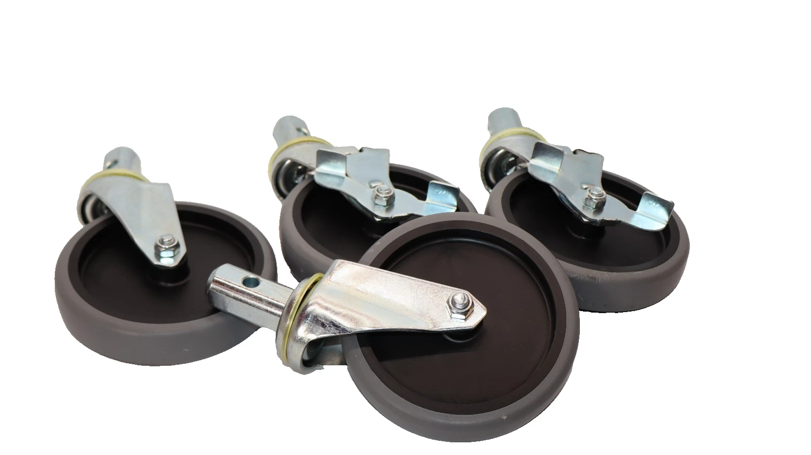 Heavy Duty Swivel Caster 5" w/back Breaks A-93211 , 5x1 (New - Set of 4)