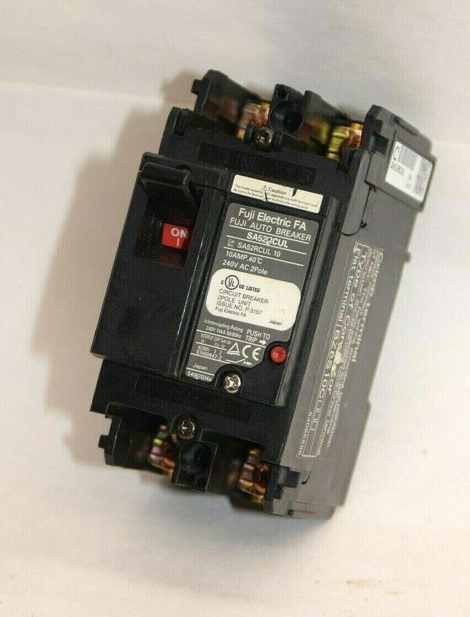(NEW) FUJI ELECTRIC SA52RCUL 10 10A 10 Amp A 2P 240Vac Circuit Breaker