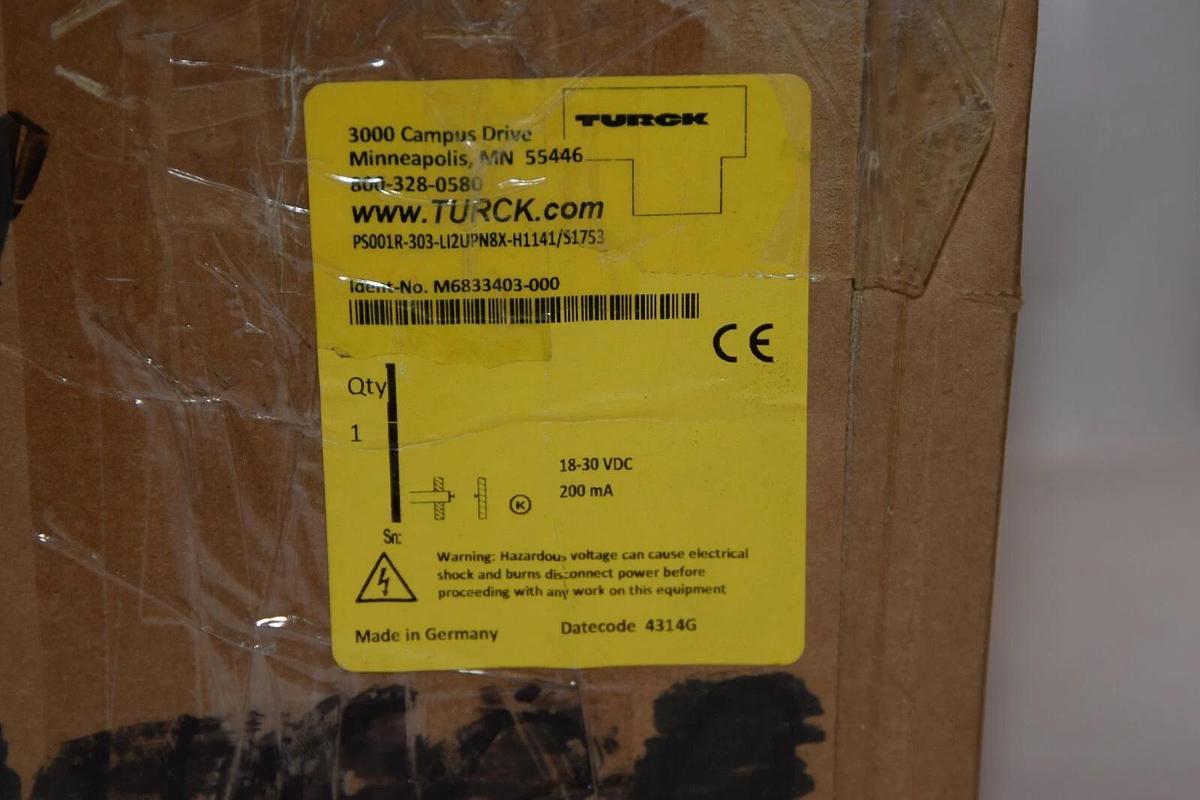NEW- TURCK PS001R-303-LI2UPN8X-H1141/S1753 M6833403-000 200mA Pressure Sensor