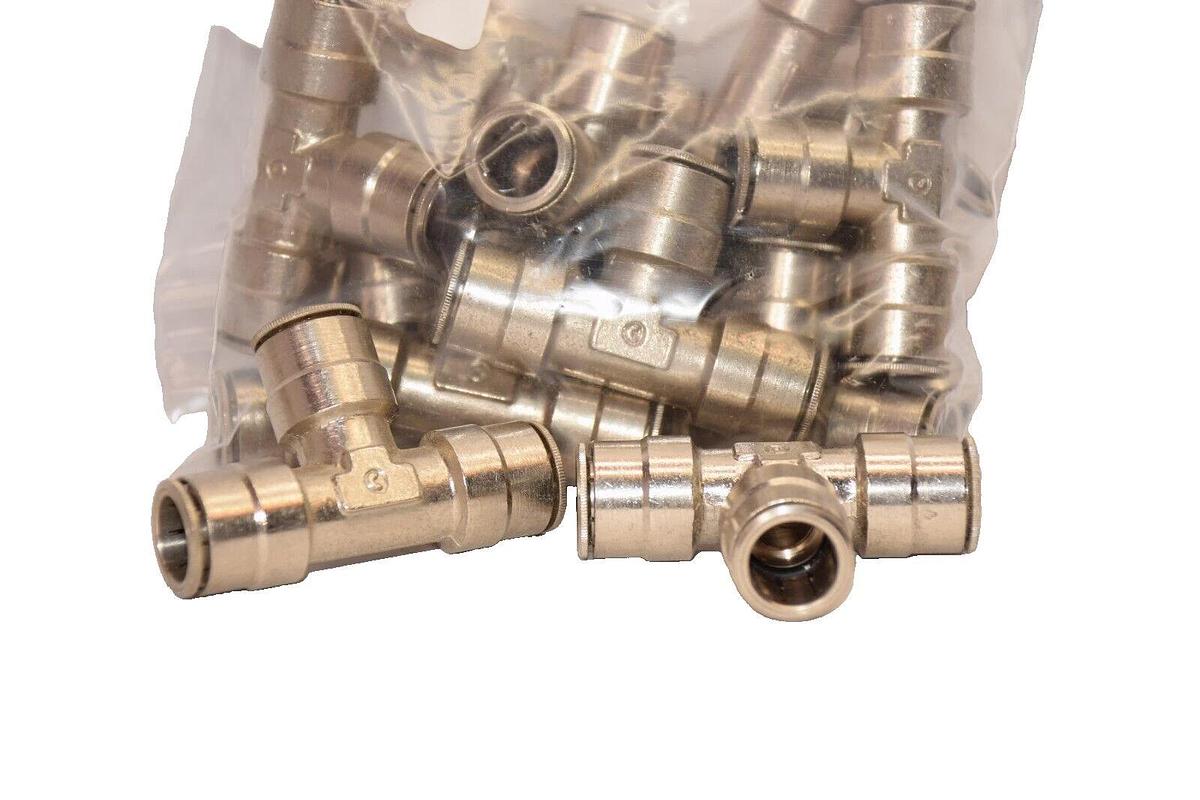 (NEW - Lot of 13) Stainless Push-to-Connect 1/2" Tee Fitting