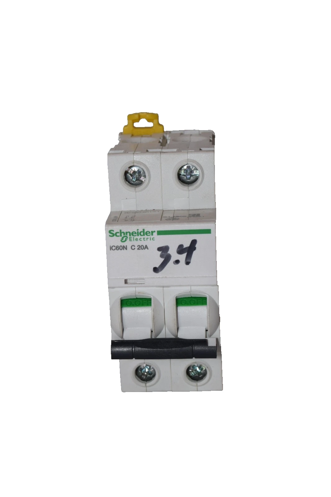 Used SCHNEIDER ELECTIRC iC60N C 20A , CNS14816-2 2P 400V Miniature Circuit Breaker