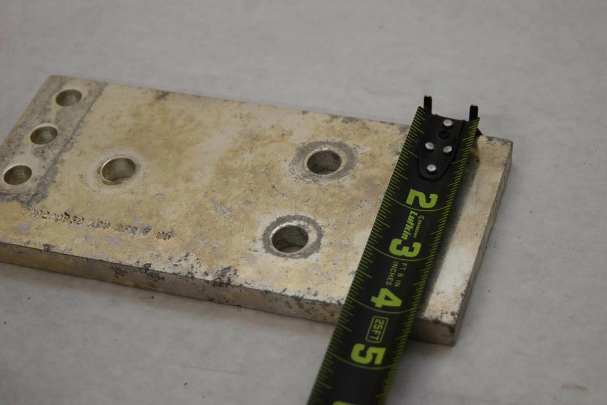 Used Copper Buss Bar For Large Breaker 119200858 A00 RFR 7 06 8.5" x 4" x 1/2"