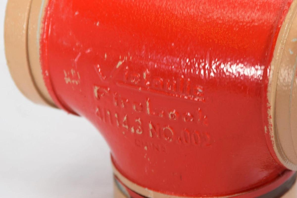 (NEW) VICTAULIC 4/114.3 No. 002 C-E=4.00 IN 4" FireLock Straight Grooved Tee