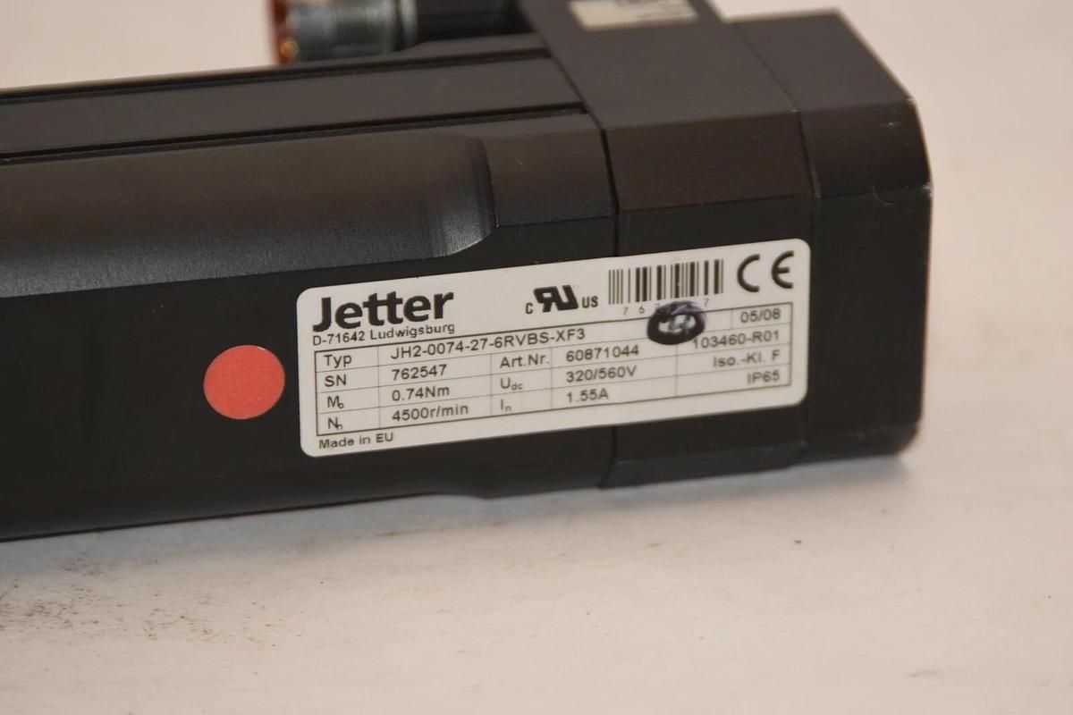 Used JETTER JH2-0074-27-6RVBS-XF3 3Ph 316W Class F Servo Motor