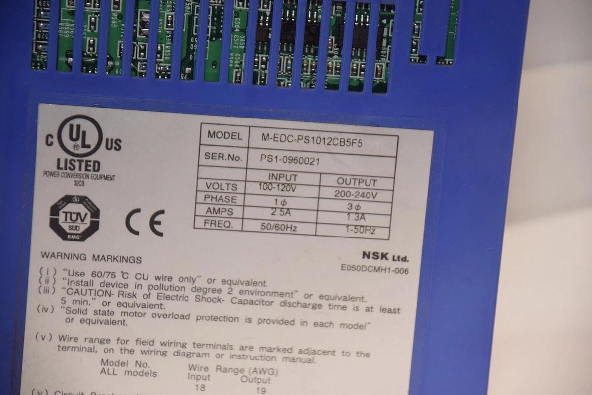 Used NSK M-EDC-PS1012CB5F5 100-120V Input 200-240V Output Servo Drive Controller