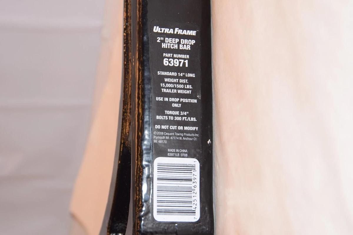 (NEW) Towing products Ultra Frame 63971  2" Deep Drop Hitch Bar