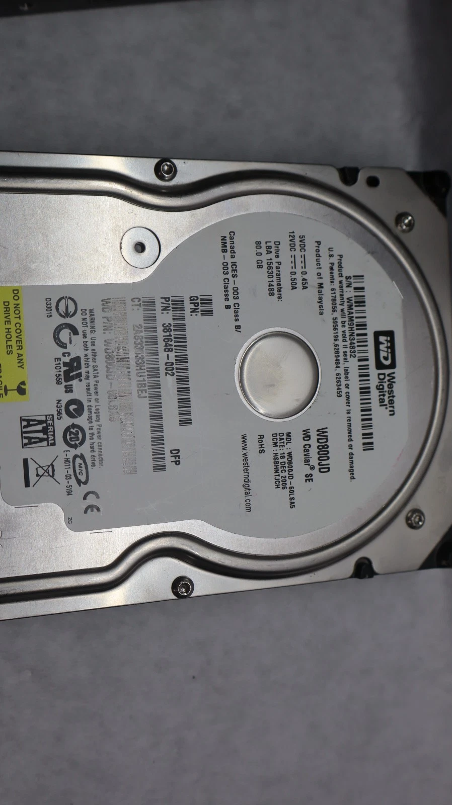 Used (Lot of 10) HDD Hard Drive Big Large Lot - 8 SATA and 2 MOLEX 500gb 160gb 80gb