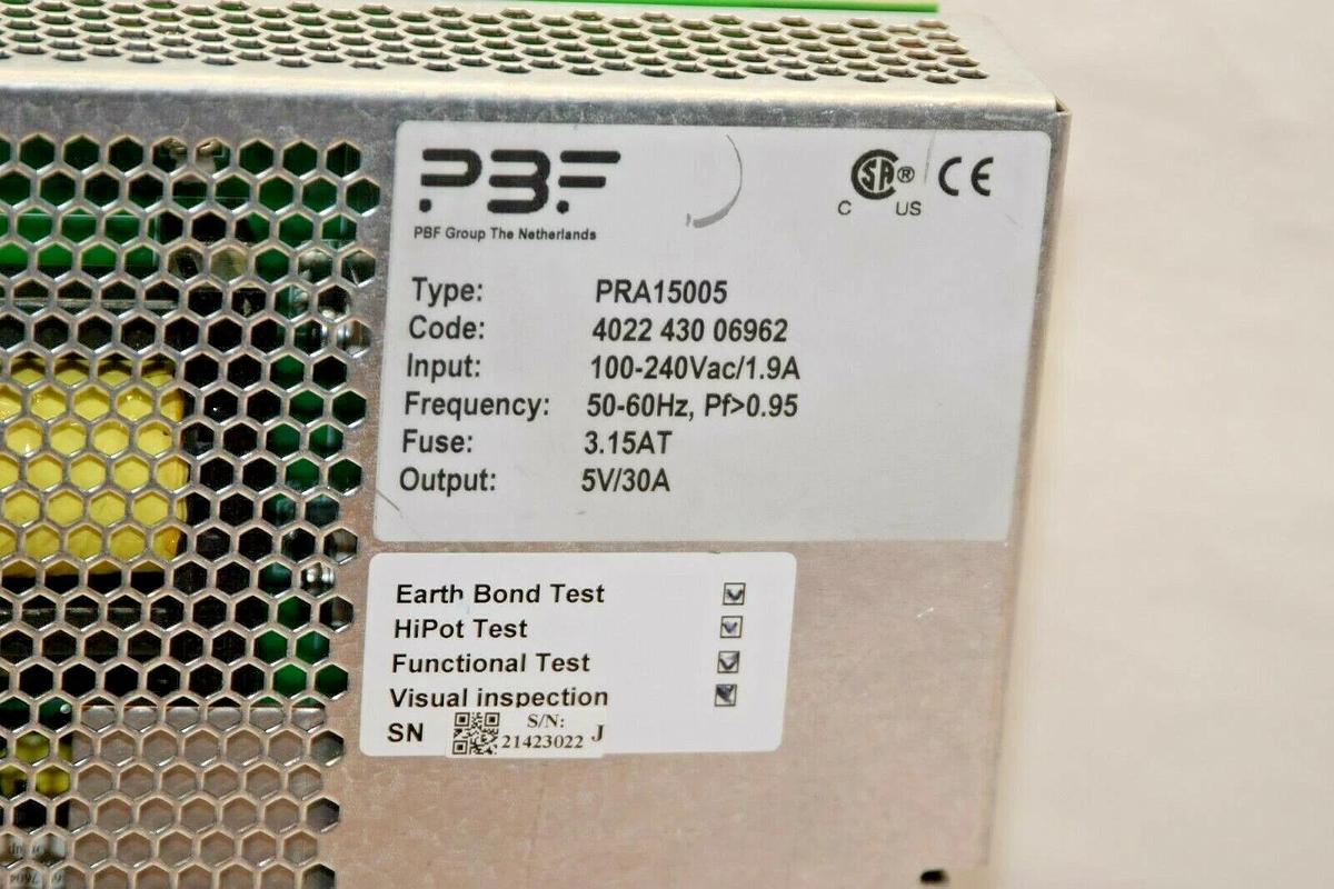 PBF Power Supply PRA15005 100-240v 1.9a Output: 5v/30a NEW