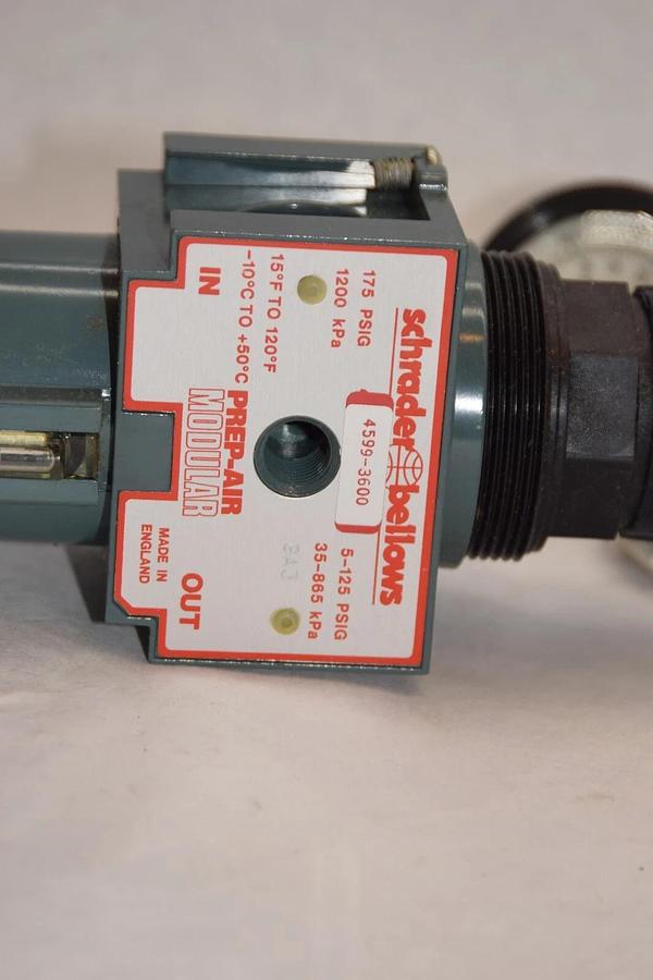 (NEW) SCHRADER BELLOWS 4599-3600 5-125psig 15-120F Prep-Air Modular Lubricator