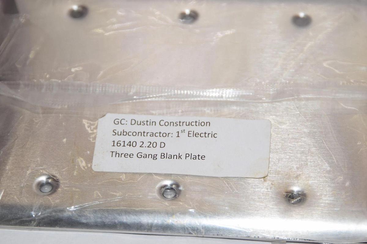 (NEW - Lot of 6) PASS & SEYMOUR SS33 3 Gang Stainless S/S Blank Plate Box Cover