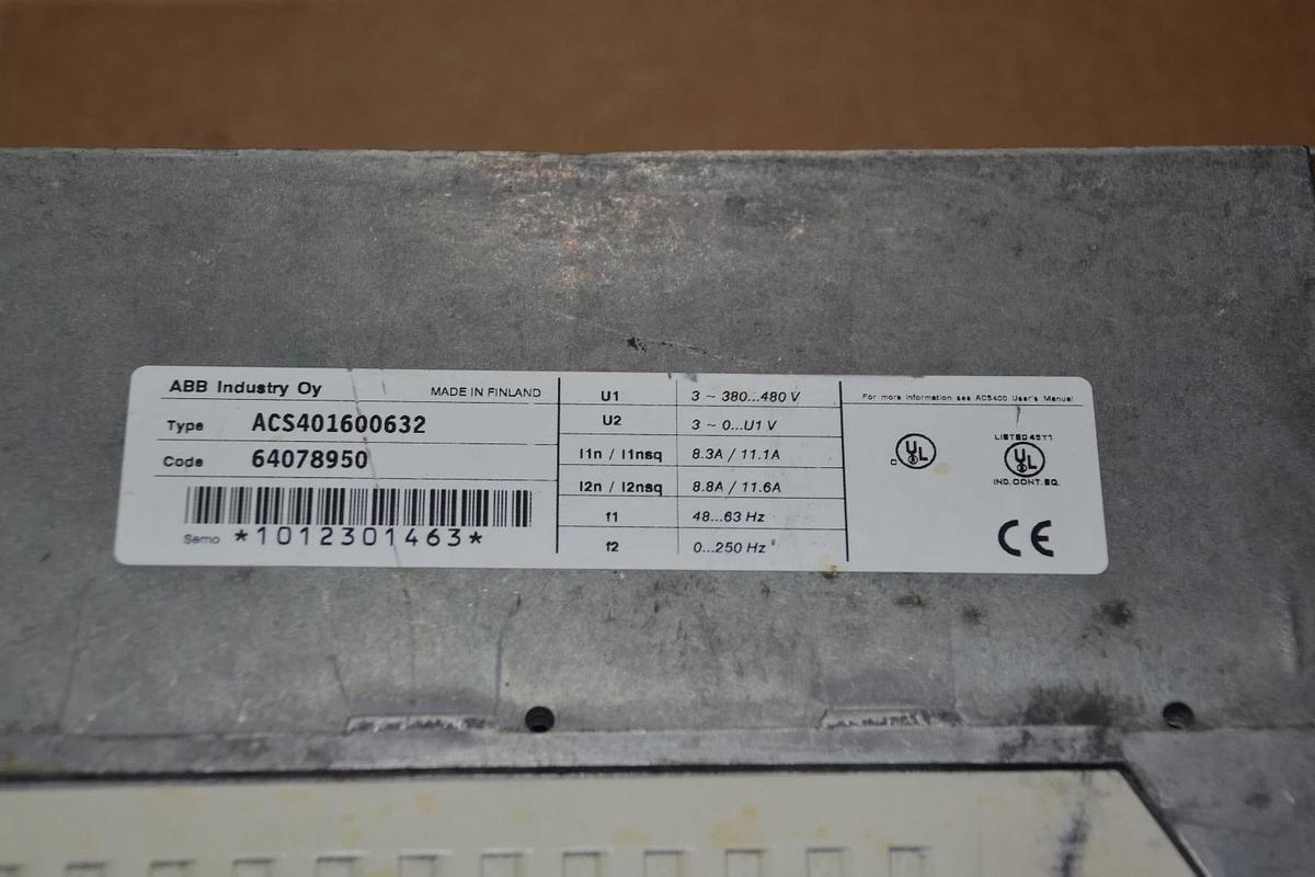 Used ABB DRIVE ACS401600632 380 - 480V ACS401600632