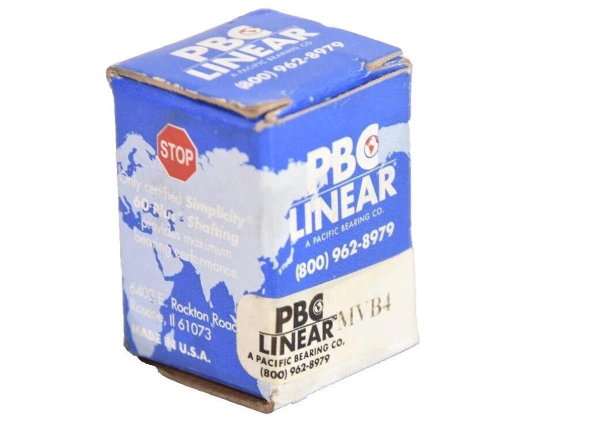 Used (LOT OF 2) PBC LINEAR  A PACIFIC BEARING CO. MVB4 V-Guide Fixed Bushing *NEW*