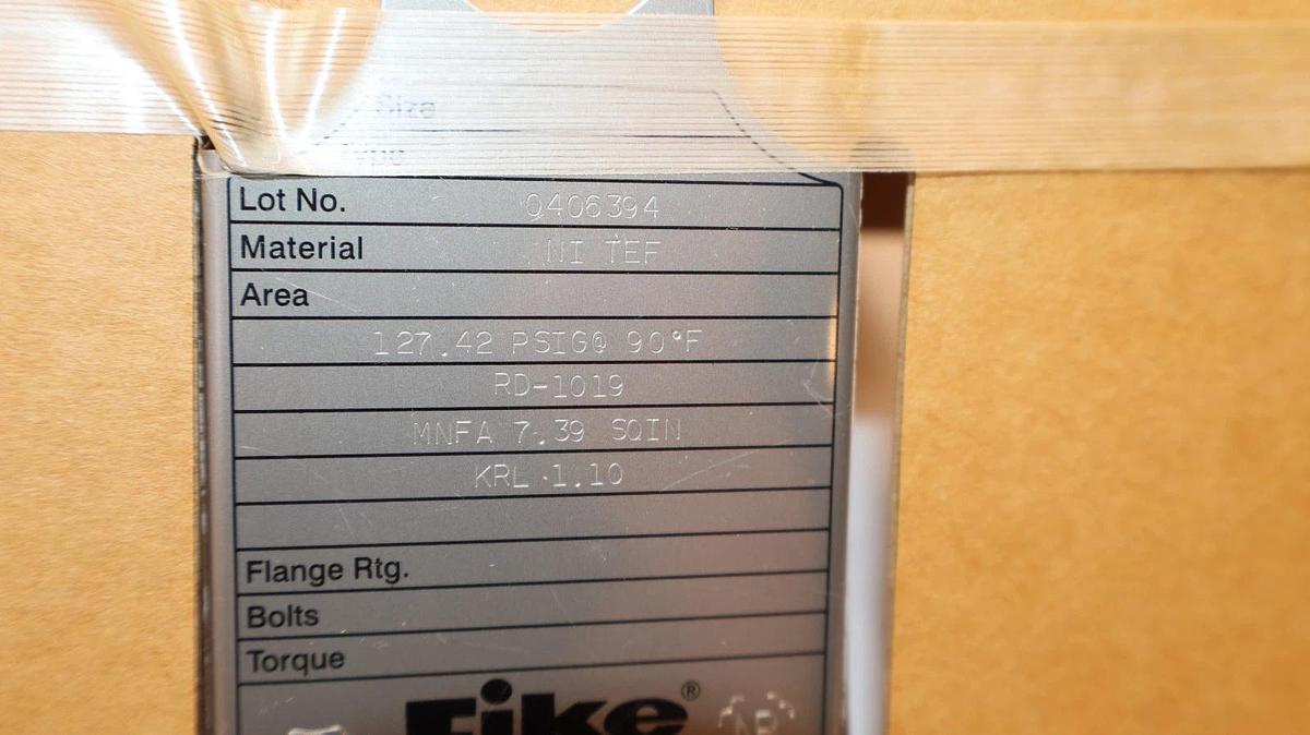Fike Corporation Rupture Disc RD-1019 3" 127.42psi @ 90°F (New)