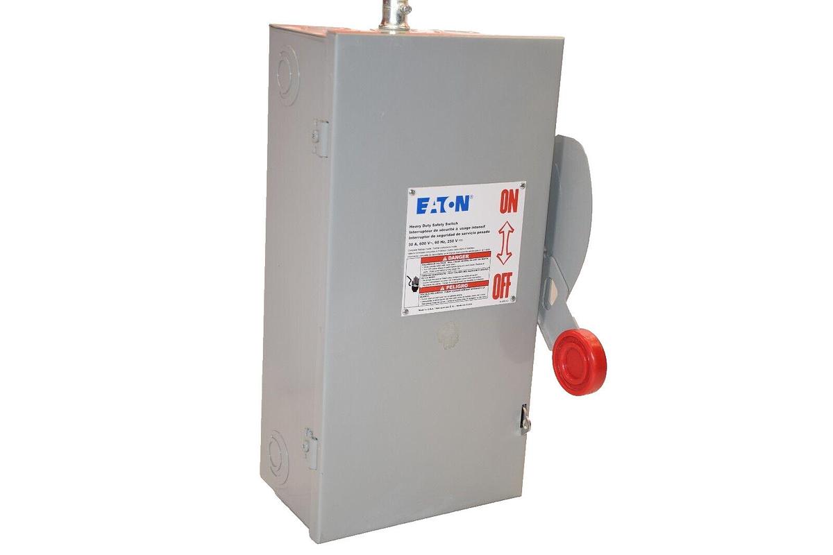 Used CUTLER HAMMER EATON Heavy Duty Safety Switch DH361UGK 30Amp 600V 3 Pole