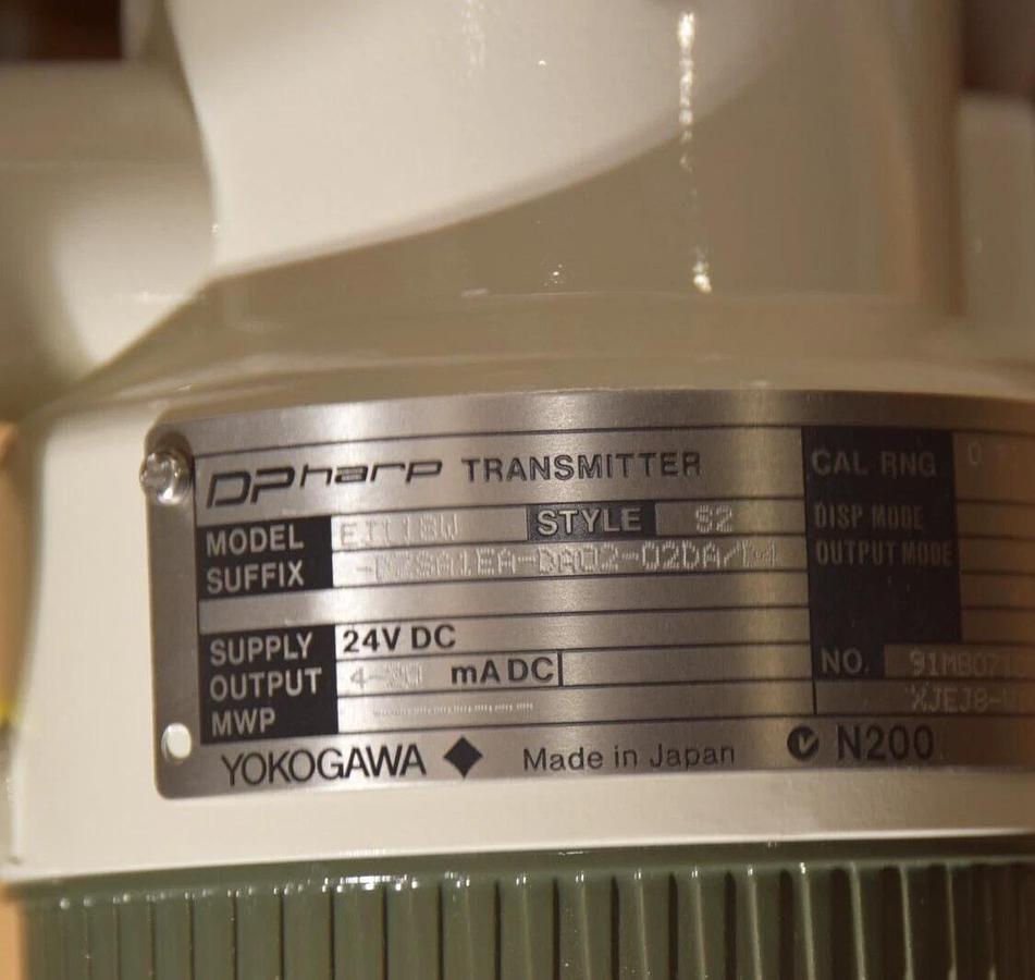 Yokogawa Diaphragm Sealed Diff Pressure Transmitter EJ118W-DZSA1EA-DA02-02DA/D4