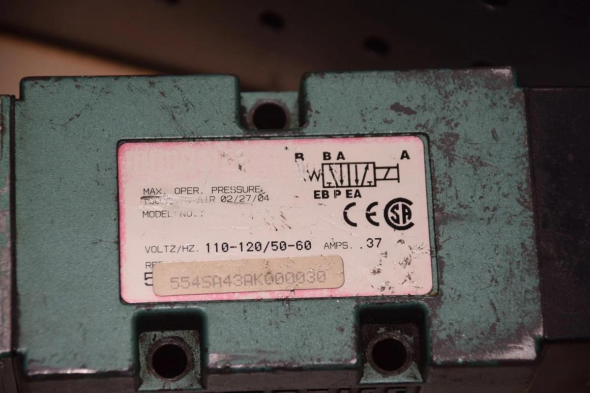Used NUMATICS 554SA43AK000030 110-120 V 50/60Hz .37AMPS SOLENOID VALVE