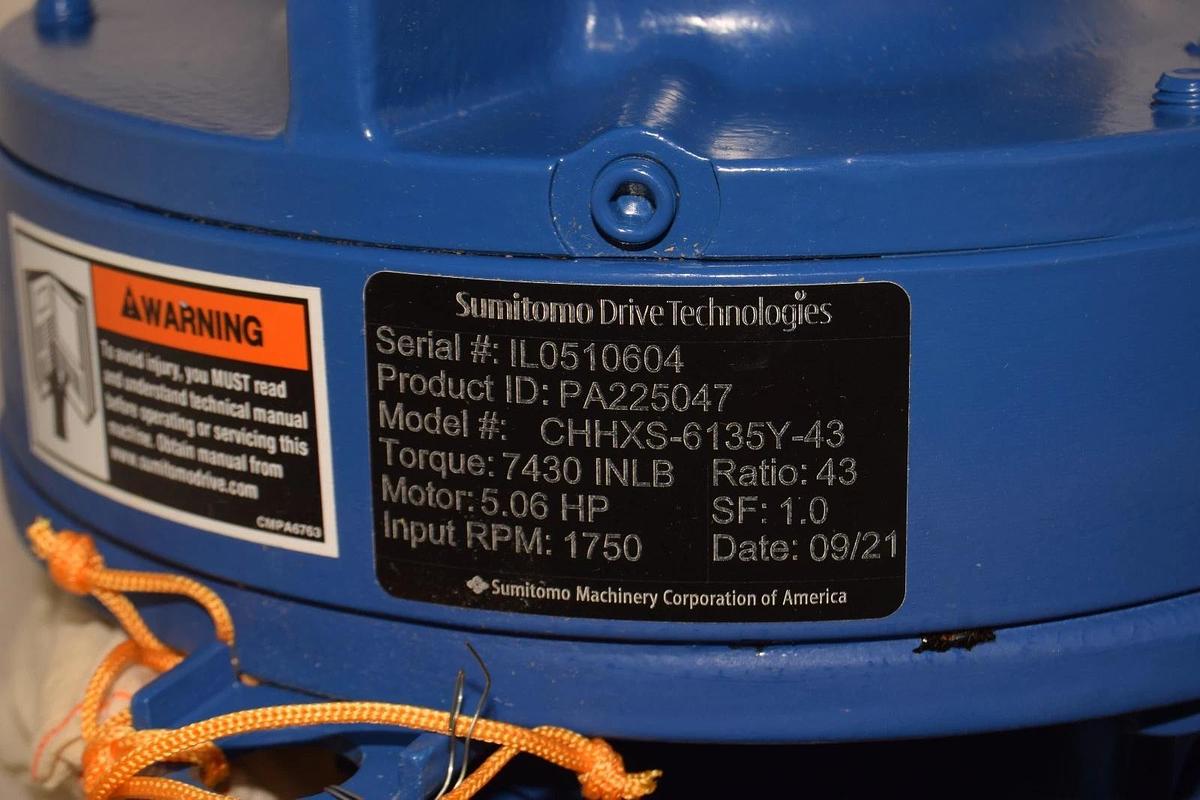SUMITOMO CHHXS-6135Y-43 PA225047 43:1 1750RPM 5.06hp Speed Gear Reducer (NEW)
