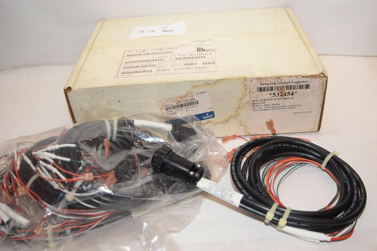 (NEW - Lot of 4) EMERSON / LIEBERT 1101-730-06A 1101-736A-07-08 Harness / Cable