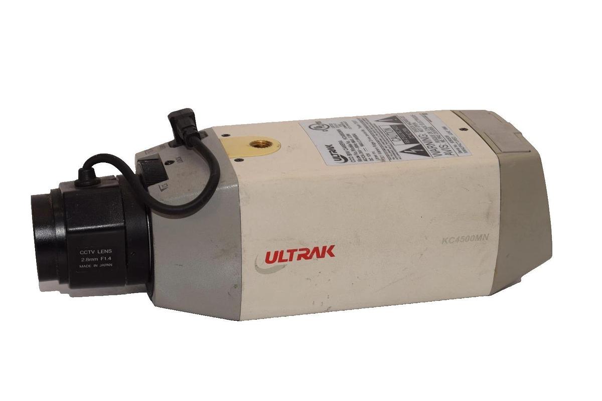 Used Ultrak KC4500MN 24Vac 60Hz 2.5W B/W CCD Camera w/2.8m F1.4 CCTV Lens