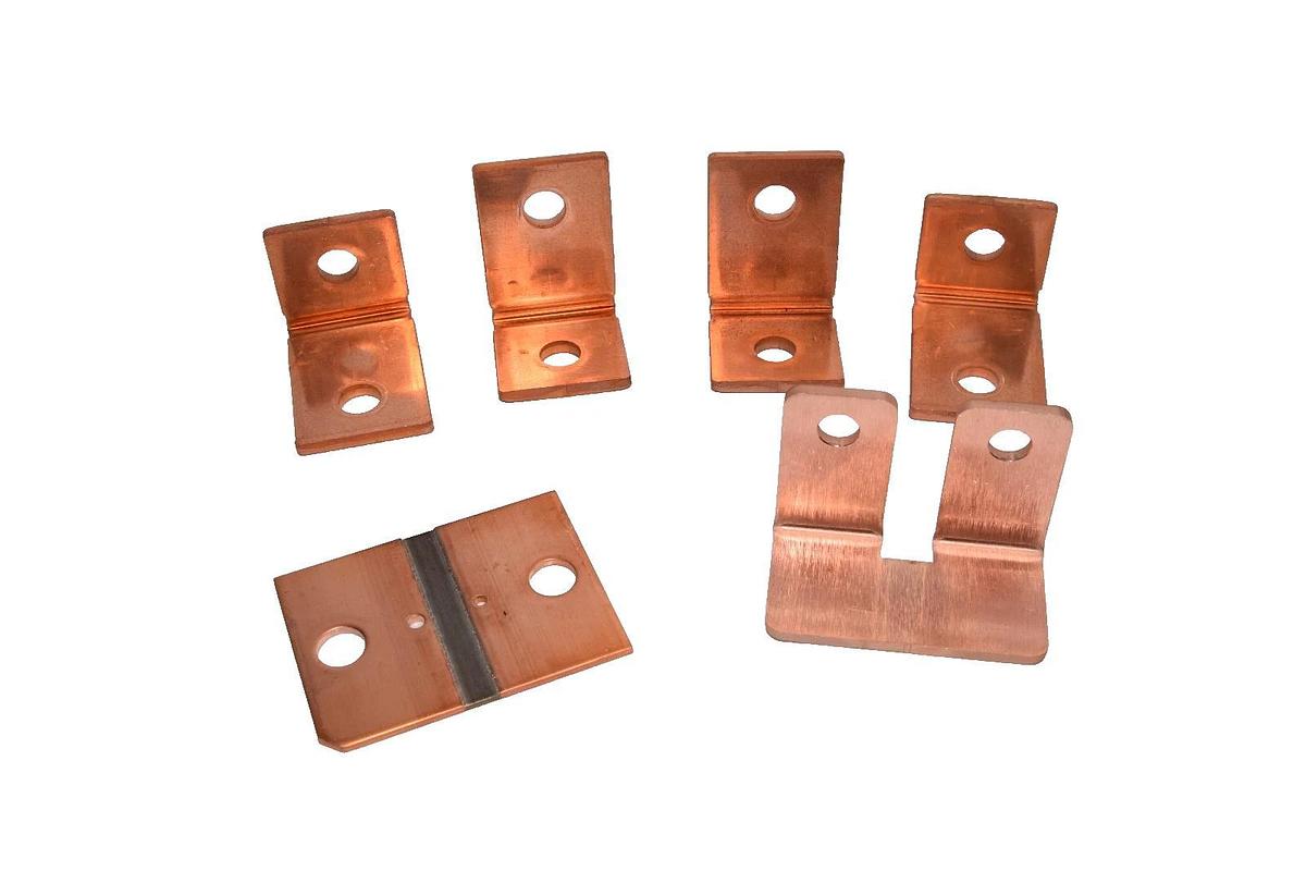 Used Buss Bar 1-5/8" x 1-7/16" x 3/16" 90° Degree L-Shaped Copper (Lot of 6)