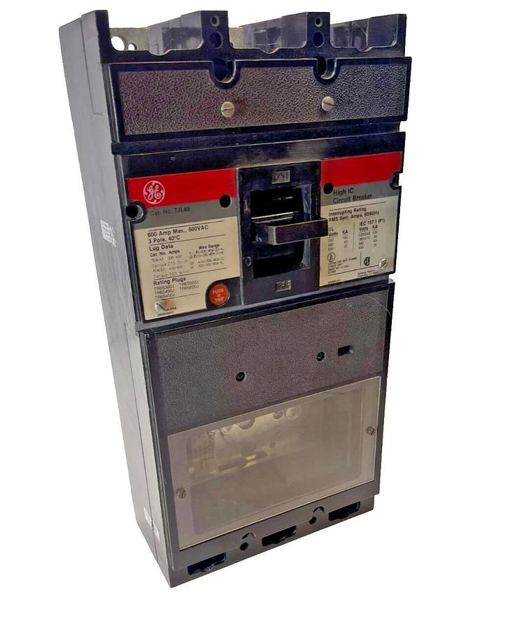 Used General Electric GE TJL6S 600A 600 Amp Hight IC Breaker 3p  NO RMS9 Progr, AS-IS