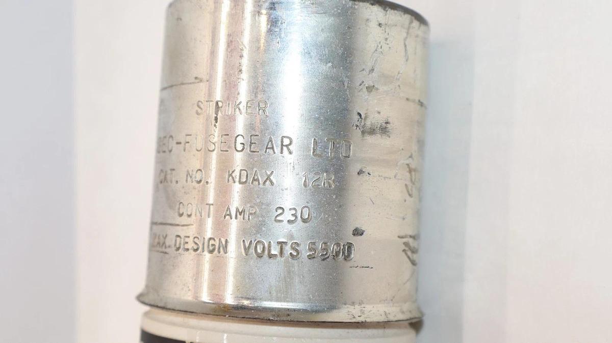 Used GEC STRIKER ENGLISH ELECTRIC FUSE KDAX 12R KDAX12R 230A 230 AMP 5500v