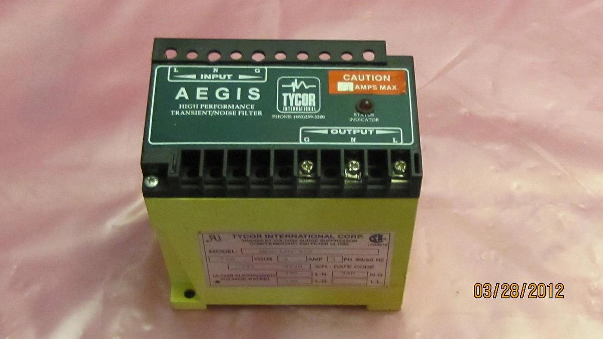 Used TYCOR AEGIS TRANSIENT VOLTAGE SURGE SUPPRESSOR AGS-120-3-X AGS 120 3 X AGS1203X