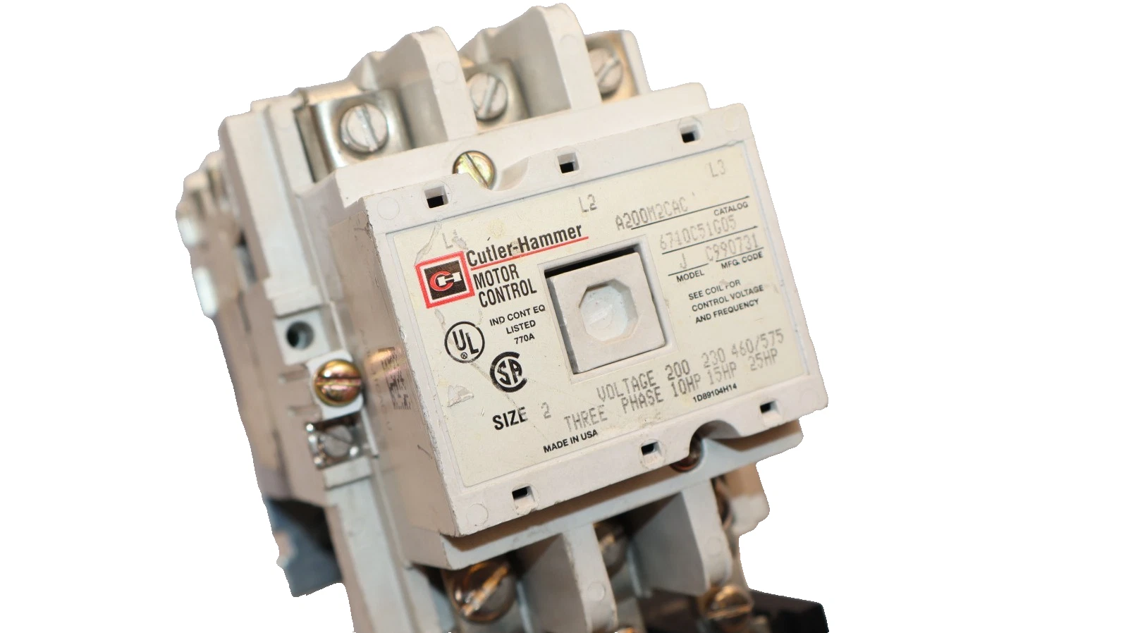 Cutler-Hammer CH Starter Motor Control Size Sz 2 A200M2CAC 120v coil 3ph