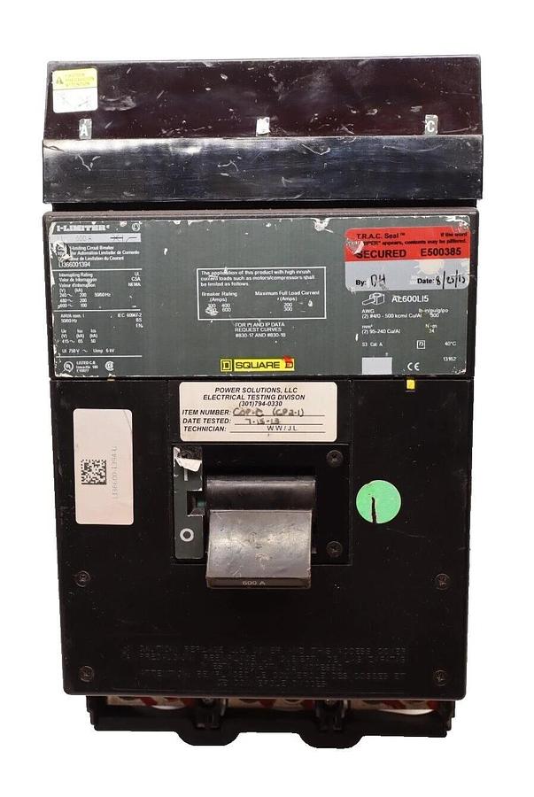 Used Square D I-Limiter Circuit Breaker 600 Amp 600A LL600A LI366001394 w/ LC11021
