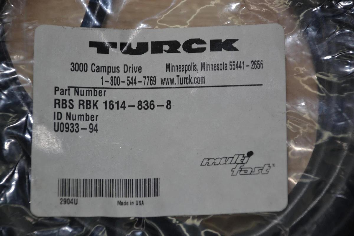 TURCK RBS RBK-1614-836-8 RBS RBK 1614-836-8 U0933-94 CORDSET NEW