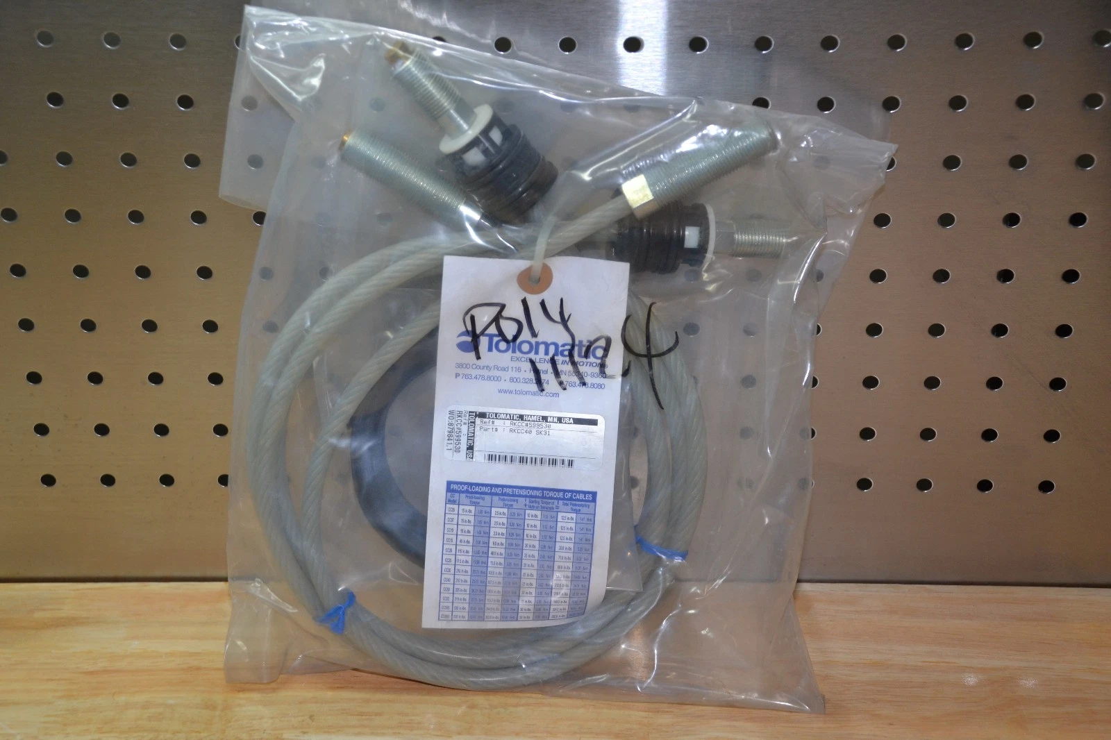 TOLOMATIC PNEUMATIC CYLINDER CABLE ASSEMBLY REPAIR KIT RKCC40 SK15 NEW