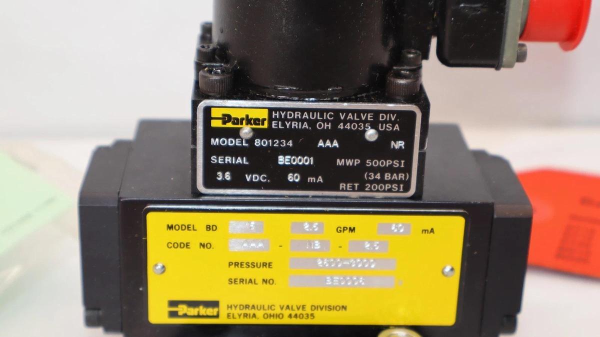 PARKER Servo Valve 801234-AAA-NR 801234AAANR 2.5gpm AAA-NB-2.5 (NEW)