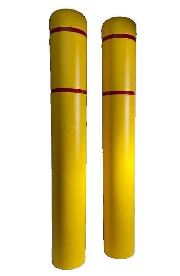 (Set of 2) BollardGard Reflective Bollard Cover Post Sleeve Yellow 7" x 52" NEW