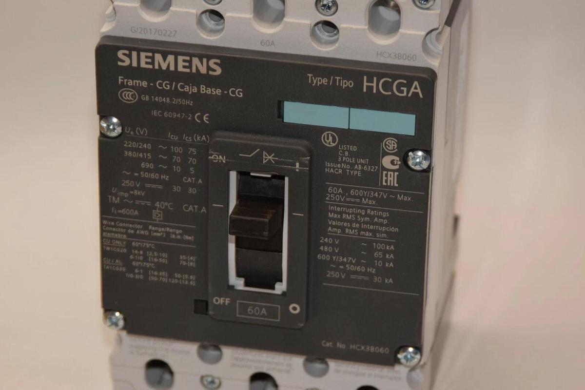 Siemens HCGA 60A 60 Amp A Breaker HCX3B060 3VL1106-2KM30-0AA0 (NEW Takeout)