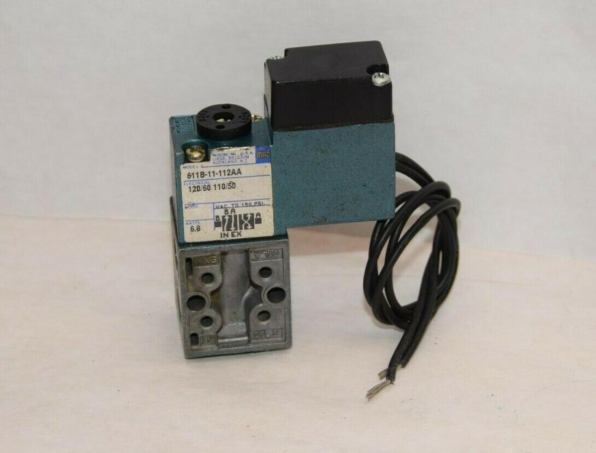 (NEW) MAC VALVES 611B-11-112AA 120/60 110/50 150psi 6.8W Solenoid Valve