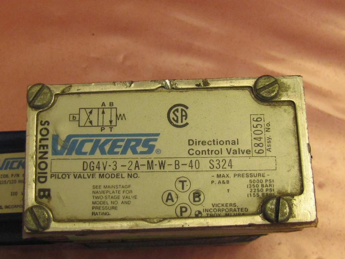 VICKERS VALVE DGAV-3-24-M-W-B-40 S324 5000-2250 PSI NEW