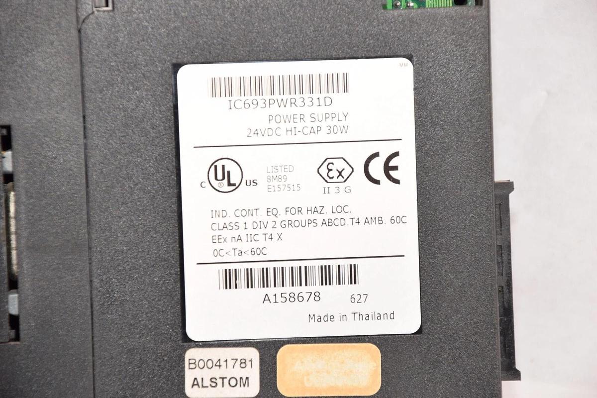 Used GE FANUC IC693PWR331D 24Vdc Hi-Cap 30W Power Supply Module *Broken Mounting Tab*