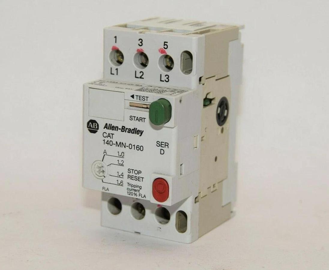 Used ALLEN BRADLEY 140-MN-0160 Series D 1.0-1.6A Manual Motor Starter