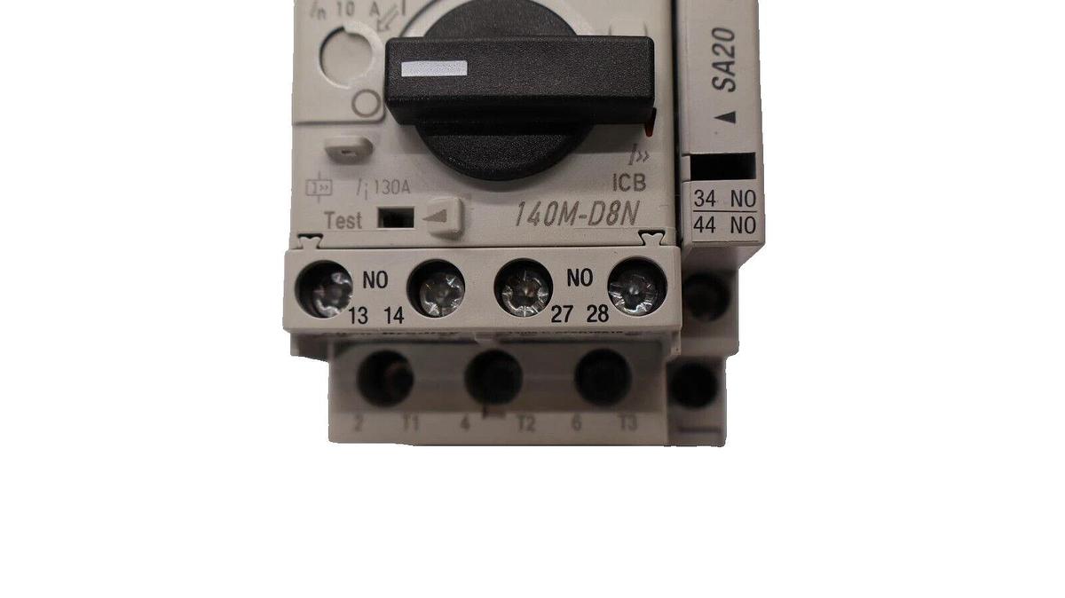 Used ALLEN BRADLEY 140M-D8N-C10 Series C Manual Motor Starter W/ 140M-C-A Aux Contact