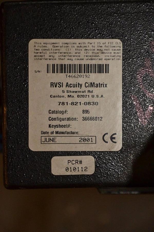 Used RVSI Acuity CiMatrix 895  36666012 010112 controller power supply