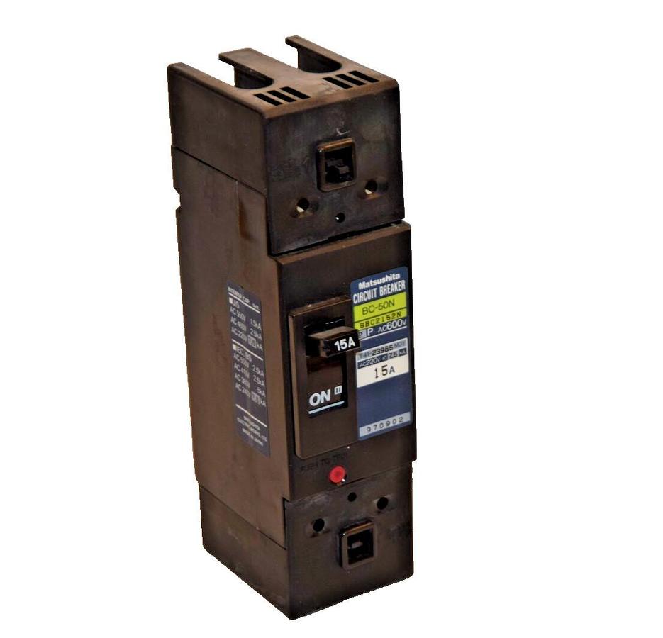 Used MATSUSHITA 15 amp Circuit Breaker BC-50N BBC2152N 2 pole 15A 15 A
