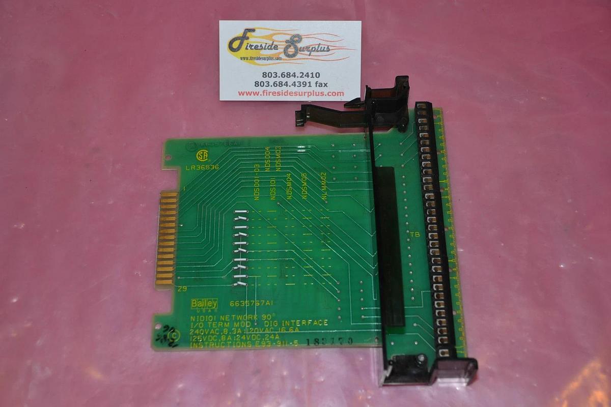 Used BAILEY CONTROLS I/O TERM MOD DIG INTERFACE CARD NIDIOI 6635767A1 LR36536