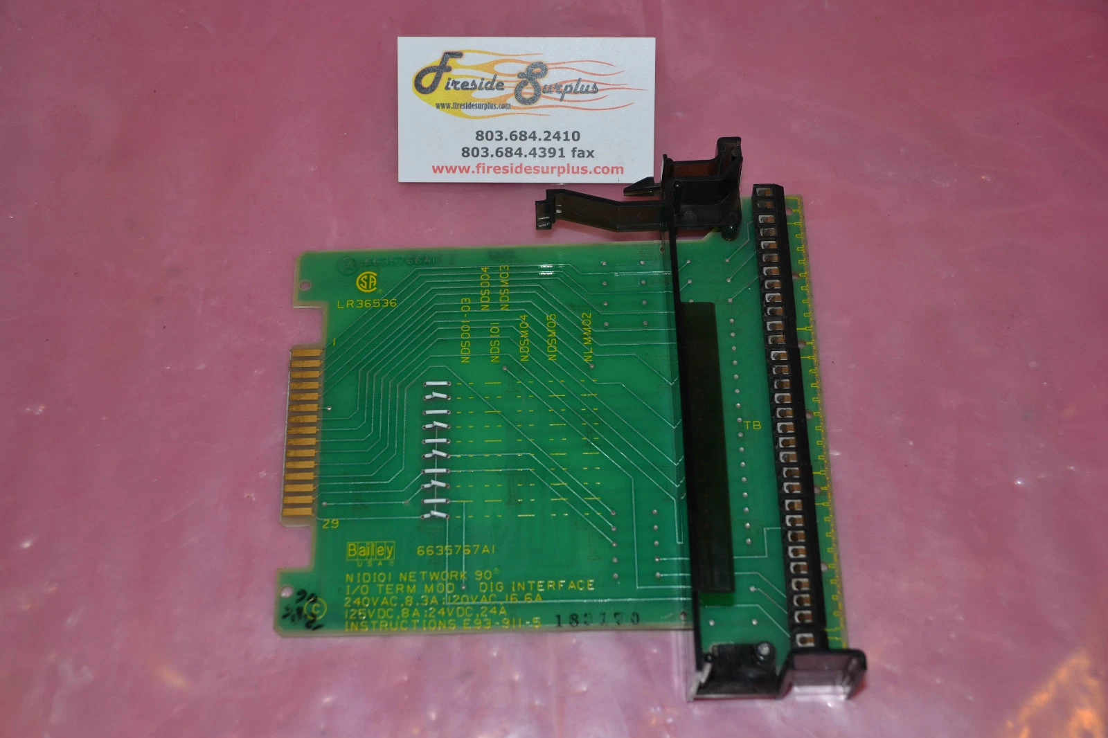Used BAILEY CONTROLS I/O TERM MOD DIG INTERFACE CARD NIDIOI 6635767A1 LR36536