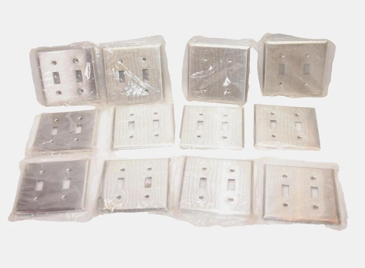 (NEW - Lot of 12) MULBERRY 50072 2-Gang Toggle Switch Stainless Steel Wallplate