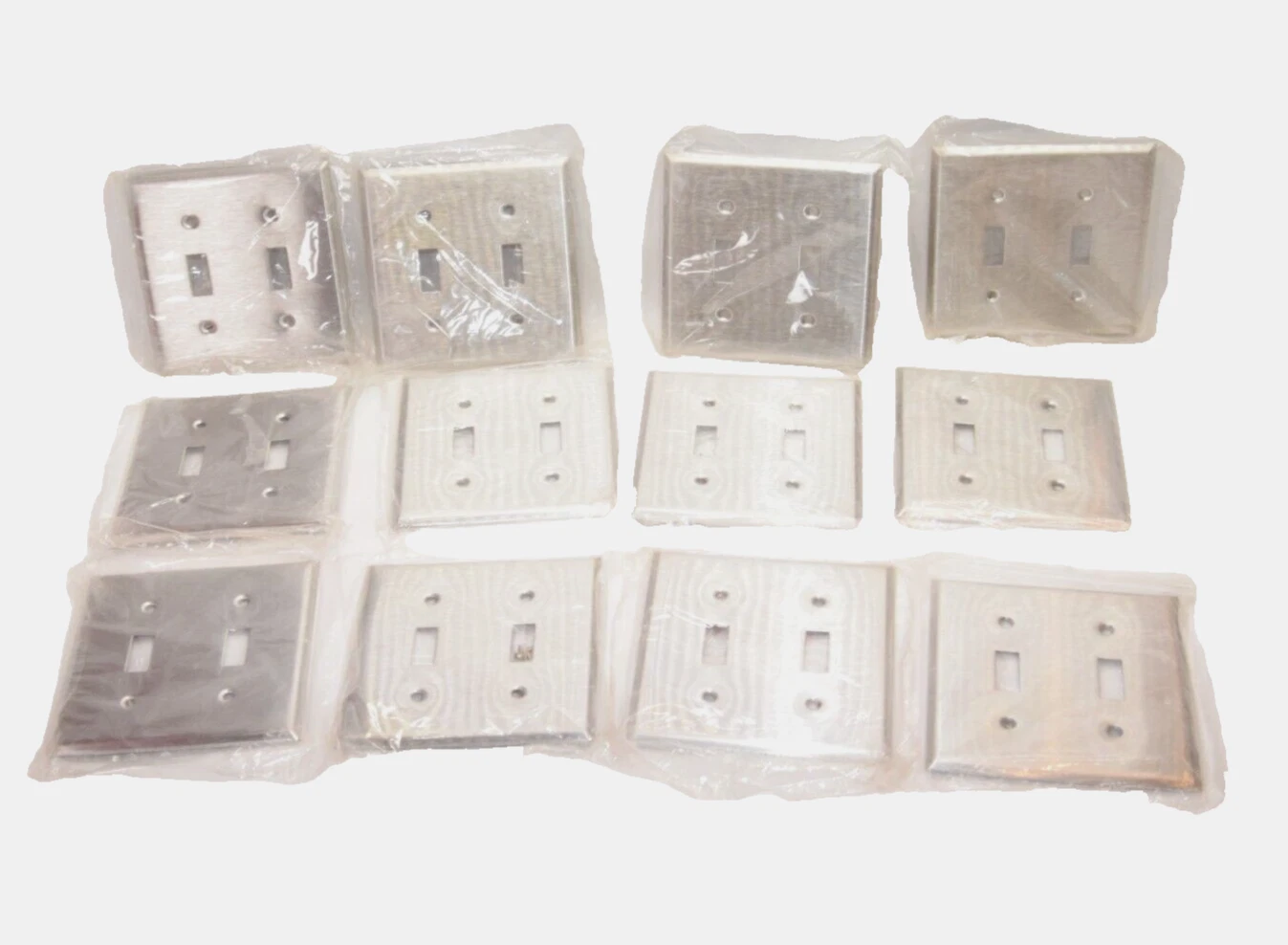 (NEW - Lot of 12) MULBERRY 50072 2-Gang Toggle Switch Stainless Steel Wallplate