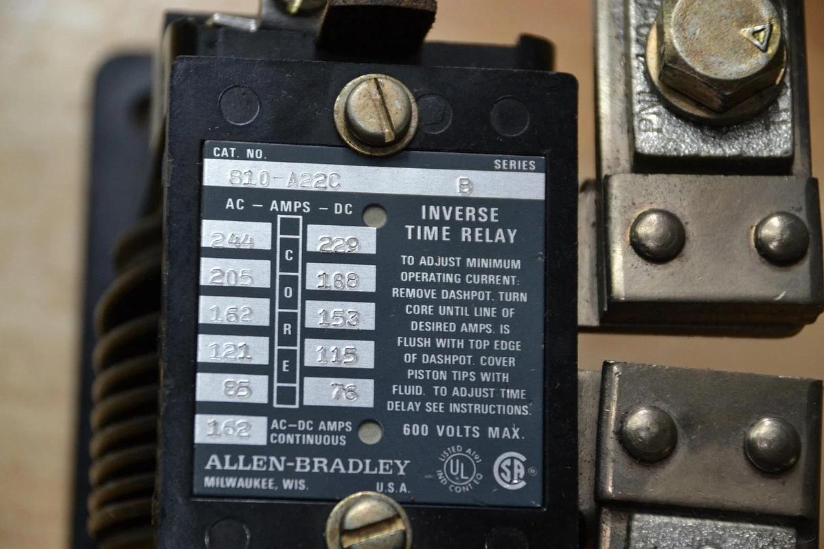 Used Allen Bradley Inverse Time Relay  810-A22C ser B 810 A22C B 810A22C